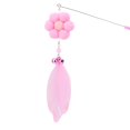 thumbnail image 1 of Fake Feather Cat Wand Flower Pom Pom Bell Kitten Interactive Toy Pet Wand Toy, 1 of 10