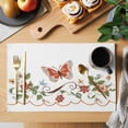 thumbnail image 2 of Rustic Flowers Butterfly Placemats Set of 4 Spring Botanical Floral Place Mats Indoor Wipeable Table Mats Washable Cloth Dining Table Placemats for Kitchen Holiday Party Home Decor 13x19 Inch, 2 of 9