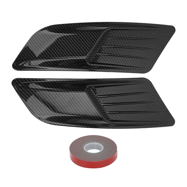 Par de capó delantero Universal, moldura de ventilación de aire, cubierta de capó, ajuste de estilo de fibra de carbono para Ford Mustang 2015-2017 Jadeshay A