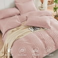 thumbnail image 3 of Rose Gold Queen Comforter Set Seersucker 7 Pieces, All Season Luxury Bed in a Bag for Bedroom, Bedding Set with Comforters, Sheets, Pillowcases & Shams, 3 of 16