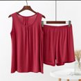 thumbnail image 2 of fatyb Summer Pajama Sets for Women Plus Size Lounge Outfits Ladies Sleeveless Tank Tops and Comfy Shorts, 2 of 3