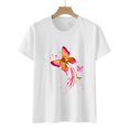 thumbnail image 4 of Blusa holgada de manga corta con cuello redondo y estampado a la moda para mujer Pompotops hfajkhk130251, 4 of 8