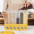 thumbnail image 1 of Wall-Mounted Dry Food Storage Dispenser Grains Rice Box kitchen organization essentials Candy essentials cereal dispenser Organizer 6 Grid Yellow, 1 of 8
