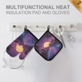 thumbnail image 4 of Yayeee Oven Mitts and Pot Holder Set of 2 Heat Resistant Kitchen Gloves Baking Hot Pad, Blue Neon Road, 4 of 5