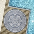 thumbnail image 3 of Beverly Rug Outdoor Rug Round 6' 7'' Porch Rug, Garden, Patio Blue and White, 3 of 5