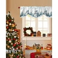 thumbnail image 4 of Christmas Snowman Tie Up Valances Curtain, Winter Tree Snowflakes White Blue Adjustable Rod Pocket Short Window Treatment Tie Up Curtains Valances for Kitchen Living Room Bathroom 42x18 Inches, 4 of 9
