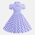 thumbnail image 2 of HCNTES Big Kids Baby Girls Toddler Summer Floral Dress Short Sleeve Casual Beach Dress for Little Children 6-12M 12-24M 3T 4T 5T 6T 7T 8T(5-6 Years,L04-Purple), 2 of 9