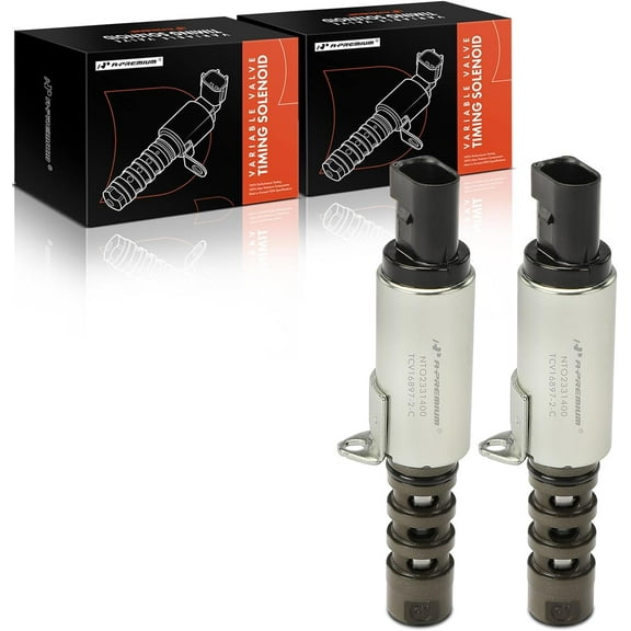 A-Premium 2-PC Engine Variable Valve Timing (VVT) Solenoid Compatible with Volkswagen Jetta, Passat, Golf, Beetle, Touareg, Rabbit & Audi A4, A4 Quattro, Q7, A6, A6 Quattro, A8 Quattro, R8, RS4, RS5