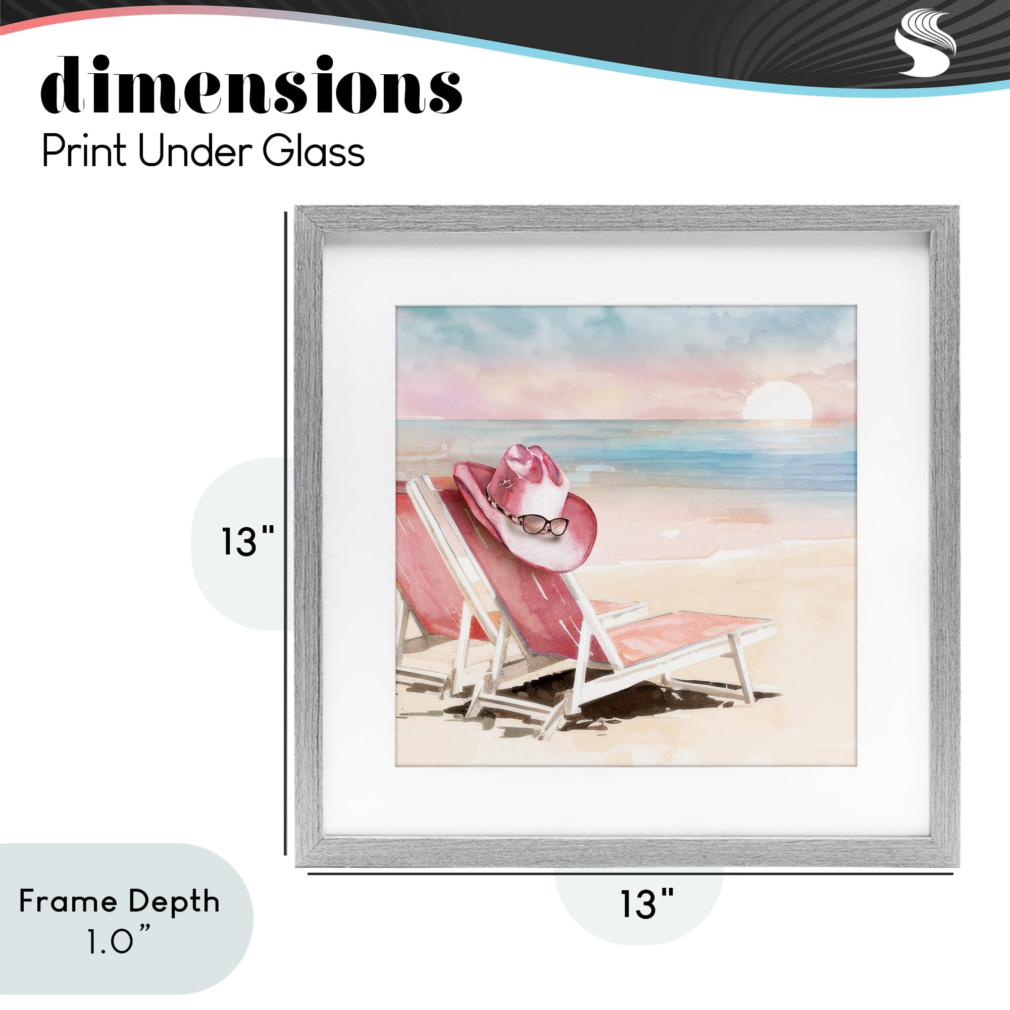 Stupell Industries Blush Pink Beach Chairs Gray Framed Print Under Glass, design by Paul Mathenia