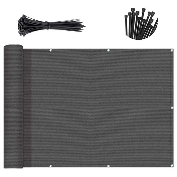 Customized 3'x1' Dark Grey Balcony Privacy Screen,90% Shade Apartments Fence Cover,Heavy Duty Mesh Windscreen for Deck,Outdoor,Backyard,Patio