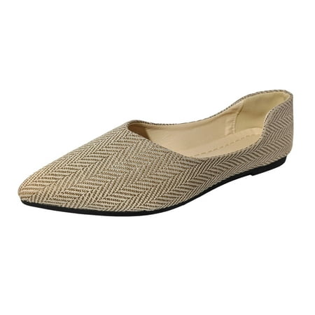 Ladies Fashion Breathable Color Nlocking Cloth Top Pointed Flat Bottomed Casual Single Shoes Heel Flip Flops Women Casual Shoes for Women 8 Women s Shoes Casual Narrow Shower Slippers Women Women s
