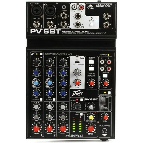 Peavey PV 6 BT Mixer with Bluetooth