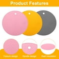 thumbnail image 4 of Uxcell 3pcs Silicone Jar Opener Pads, 17.5cm/7" Texture Can Opener Multipurpose Round Bottle Lid Opener Non-Slip Coasters for Weak Hands Seniors Children, Pink, Orange, Gray, 4 of 5