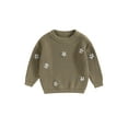 thumbnail image 1 of Gupgi Chandail à Fleurs pour Tout-Petit Bébé Fille Chandail Tricoté Chaud à Manches Longues Hauts d'Automne Hiver, 1 of 7