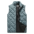thumbnail image 3 of Oplxuo Men's Zip Up Padded Puffer Vest Winter Warm Quilted Stand Collar Sleeveless Outerwear Jackets with Pockets, 3 of 3