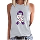 thumbnail image 1 of Moda casual mujer sin mangas impreso damas cuello redondo blusas tops camiseta Fridja gh4256, 1 of 5