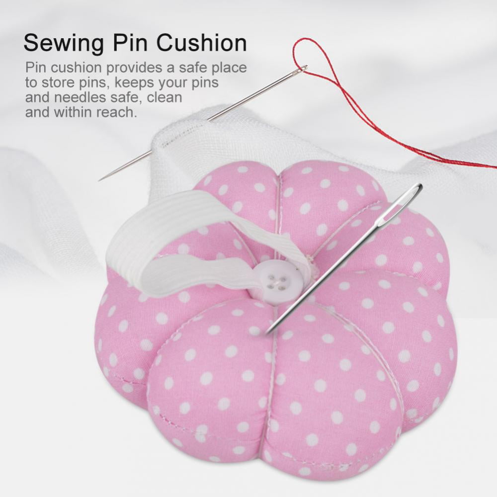 Pumpkin Shaped Sewing Needle Pin Cushion Pillow Pincushion Holder Wrist Craft