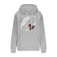 thumbnail image 4 of Trendy Hoodies for Womens Long Sleeve Drawstring Hooded Sweatshirts Cute Heart Football Hoodie Fleece Pullover Sweatshirt Juniors Girls Fashion Game Day Hoody Shirts Outfits with Pocket Plus Size, 4 of 5