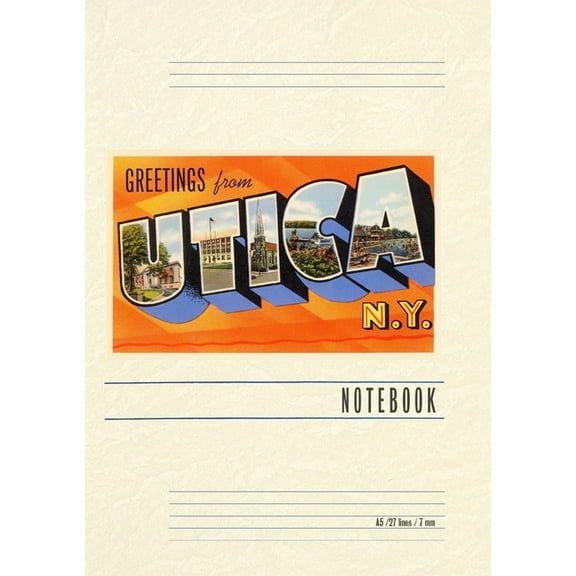 Vintage Lined Notebook Greetings from Utica, New York, (Paperback)