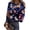 Dark Blue, variant on 250 Anniversary United States Shirt Long Sleeve Flag Print T-Shirt Crew Neck Knit Slim Tee Patriotic Celebration for Women,Navy(XXXL)