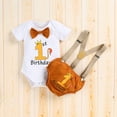 thumbnail image 5 of IBTOM CASTLE Infant Baby Boys Wild One First Birthday Outfit Bowtie Romper+Suspenders+Pants+Headband Cake Smash Clothes Set, 4-Piece, 5 of 11