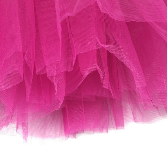 haxmnou pretty girl elastic stretchy tulle dress adult tutu 5 layer skirt hot hot pink one size