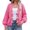 Hot Pink, variant on Women's V Neck Toggle Button Knit Cardigan Long Sleeve Loose Fit Open Front Layering Outerwear Casual Fall Winter Cropped Sweater Coat Pink