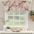 thumbnail image 2 of Spring Flowers Curtain Valances for Windows, Kitchen Valance Window Treatments Panel 2 Pack, Country Pink Peach Blossoms Botanical Floral Rod Pocket Short Curtains for Bathroom Bedroom 54 x 18 Inch, 2 of 8