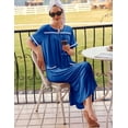 thumbnail image 3 of Ekouaer Women Zipper Robes Knit Short Sleeve House Coat Soft Bathrobe Full Length Housecoat Dressing Gown with Pockets, 3 of 6