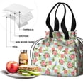 thumbnail image 4 of Pioneer Flower Floral Print Pattern Drawstring Lunch Bag Women - Drawstring Lunch Bag Insulated for Work Office - Stain-Resistant Large Lunchbags for Women with Multi-Pockets, 4 of 6