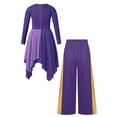 thumbnail image 3 of Yhong Robe de Prière Asymétrique à Manches Longues pour Filles Enfants, Robe de Culte Liturgique, Costume de Danse de Louange, Robe d'Église, Violet 12, 3 of 6