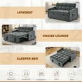 thumbnail image 2 of Lunale Pull Out Sofa Bed with Usb/Type-C, Loveseat Sleeper with Adjust Back, Convertible Sleeper Sofa for Apartment/Living Room, Gray Velvet, 2 of 9