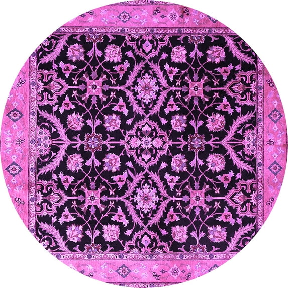Ahgly Company Indoor Round Persian Purple Traditional Area Rugs, 6' Round