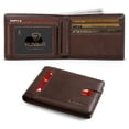 thumbnail image 1 of Cartera RUNBOX Slim de piel con bloqueo RFID, color café, para hombre, 1 of 6