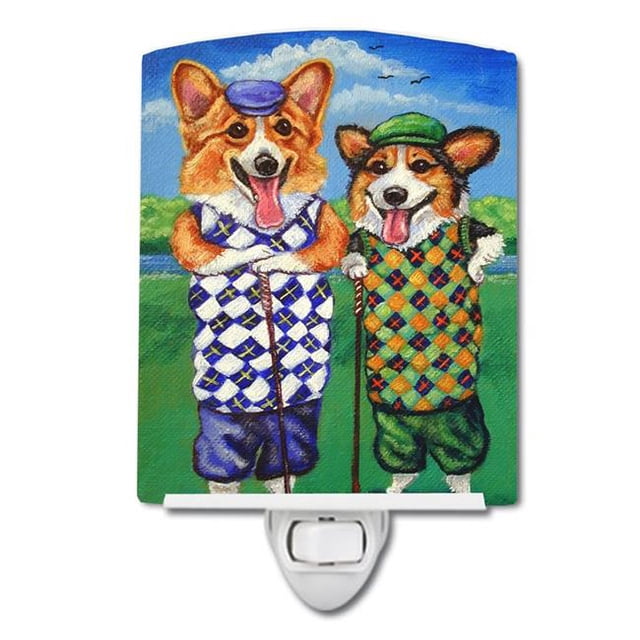 Carolines Treasures 7361CNL Corgi Golfers Ceramic Night Light