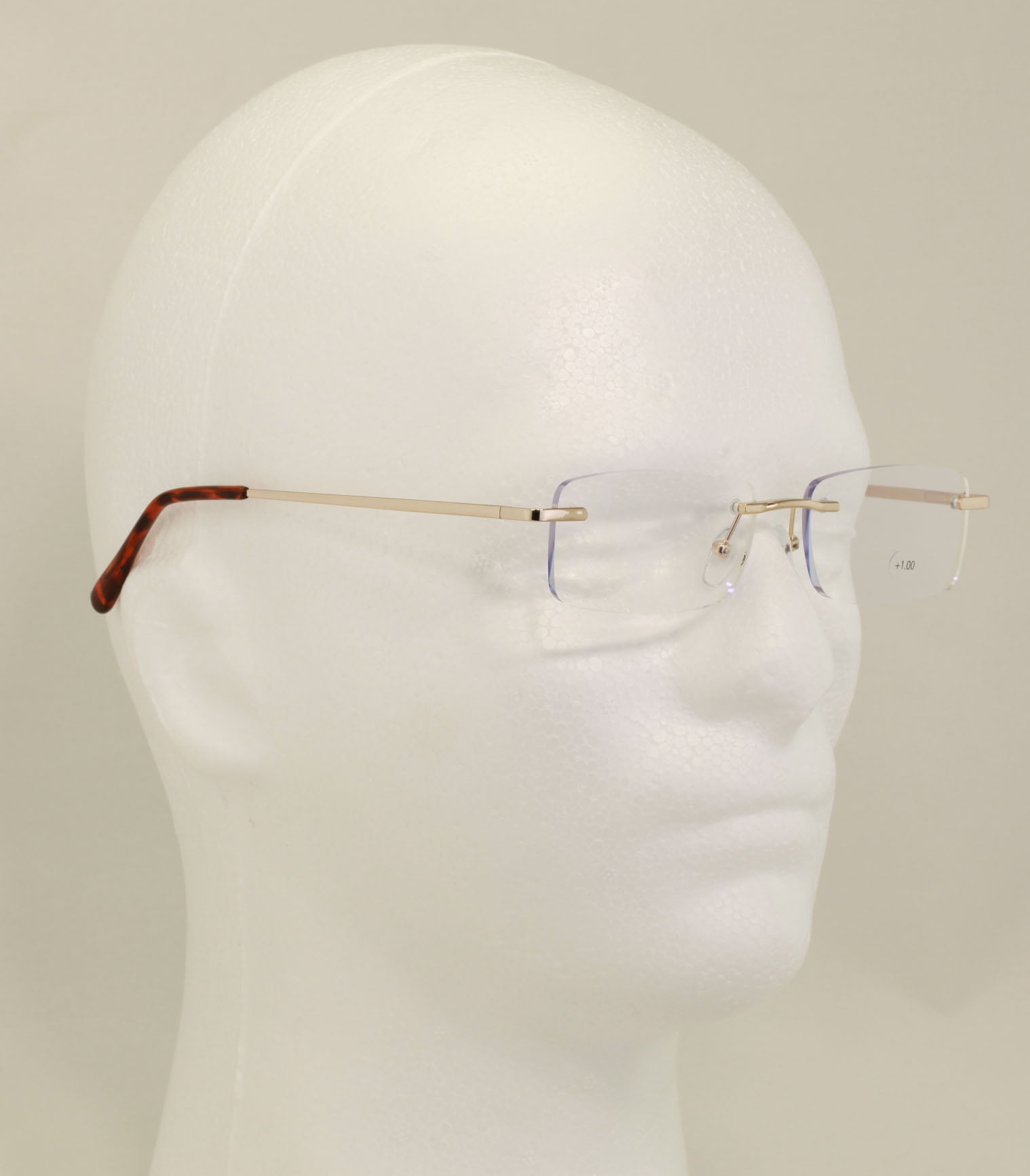 3 Pairs Super Lightweight Slim Sleek Full Rimless Reading Glasses Metal Frame- Rectangular Anti Blue Blocker UV Protection Reader Clear Lens 2.50