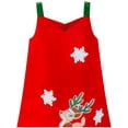 thumbnail image 4 of Girls Dress A-line Tank Red Green Reindeer Snow Christmas Holiday 3, 4 of 6