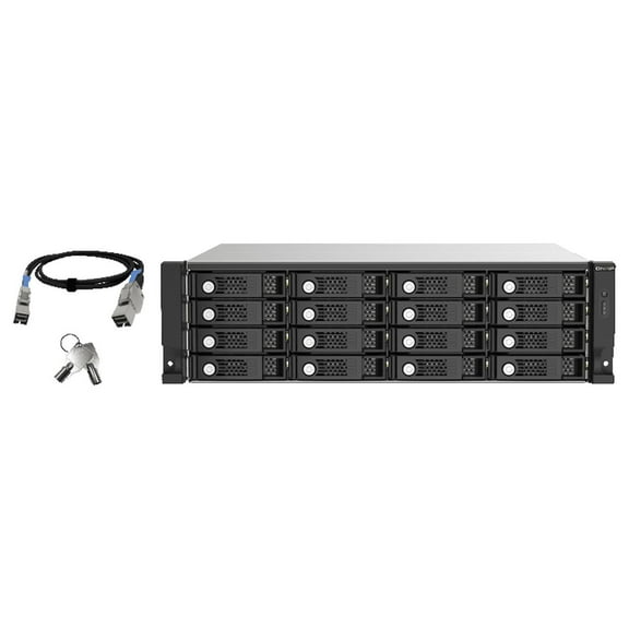 QNAP TL-R1620SEP-RP Drive Enclosure SATA/600 - Mini-SAS HD Host Interface - 3U Rack-mountable - Hot Swappable Bays - 16 x HDD Supported - 16 x SSD Supported - 16 x Total Bay - 16 x 2.5"/3.5" Bay