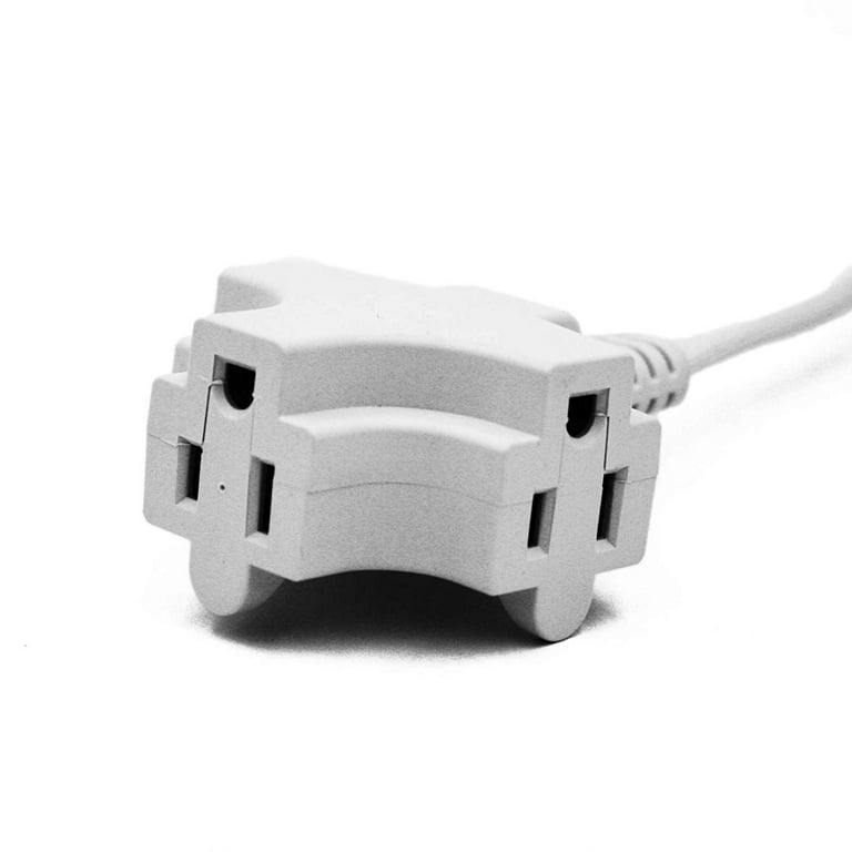 Wideskall 6 Feet 3 Prong 16 Gauge Grounded 3 Outlets Agnle Flat