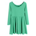 thumbnail image 6 of Gvdentm Long Sleeve Girls Dress Toddler 4-12 Year Fall Dresses Skater Twirl Cotton A-Line Dress for School Casual Holiday Christmas Green,10-11 Years, 6 of 7