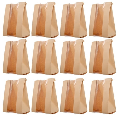 HEMOTON Paper Bread Bags for Storage Light Brown 50pcs Ideal for Cookies Candy and Baked Goods