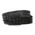 thumbnail image 2 of Snap On Tiny Multiple Turquoise Rivet Circle Studded Leather Jean Belt, 2 of 4