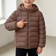 thumbnail image 7 of JZEJING Padded Jackets for Girls Solid Color Long Sleeve Puffer Coat Winter Zip up Hooded Thermal Quilted Outerwear with Pocket Girls Clothes Size 6, 7 of 7