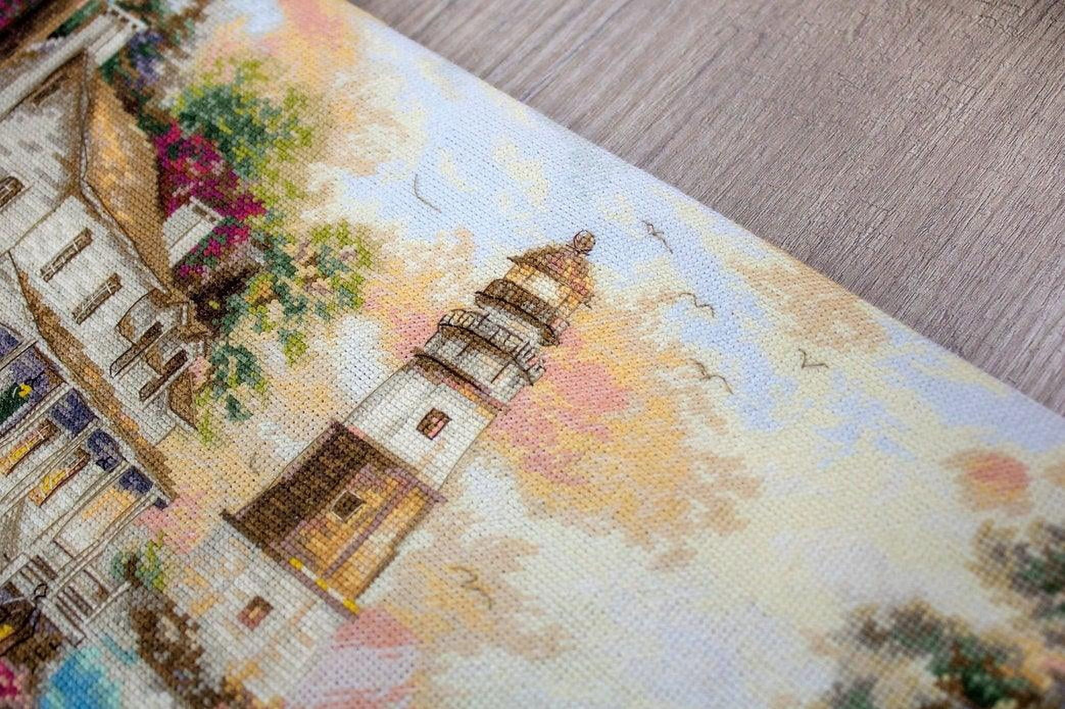 Letistitch Cottage by the Sea Counted Cross-Stitch Kit