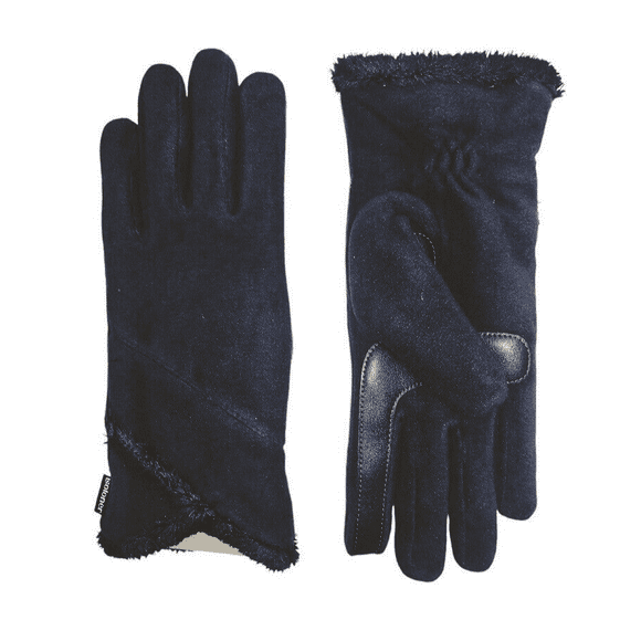 isotoner Gants en Molleton SmartDri pour Femmes avec Chevauchement au Poignet (Microluxe) - A30749 (Minuit, P/T)