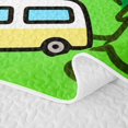 thumbnail image 5 of Erosebridal Cute Cartoon Camper Quilt King For Camping Lover,Nature Scenery Green Pine Tree King Coverlet Set,3 Pieces, 5 of 7