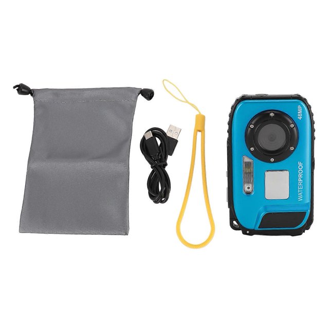 Caméra de plongée 1080P 48MP, anti-vibration, étanche à 5 m, écran couleur 2,4 pouces, carte mémoire 32 Go, autofocus, 630 mAh, reconnaissance faciale