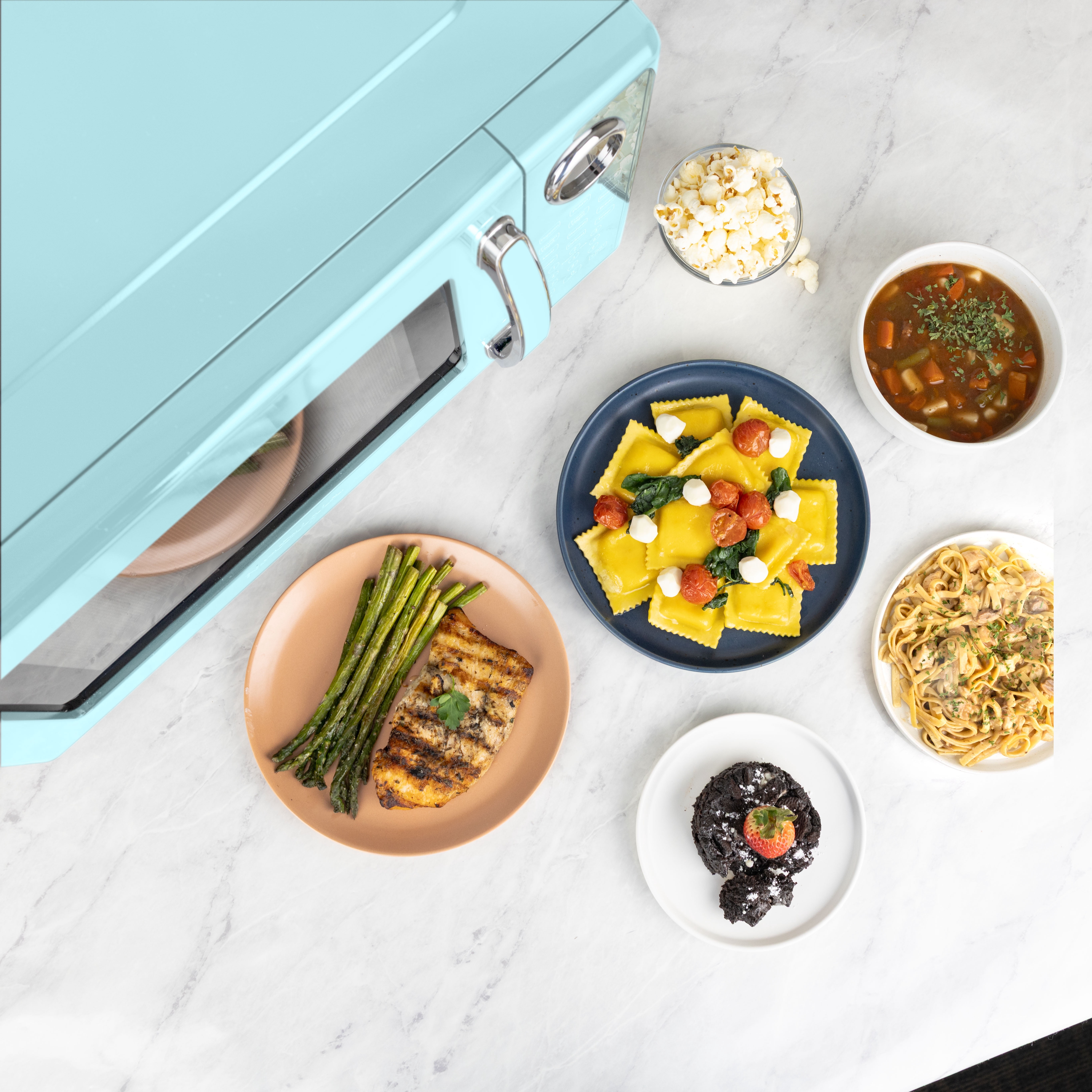 Retro 1.1 cu. ft. Countertop Microwave Oven, Aqua