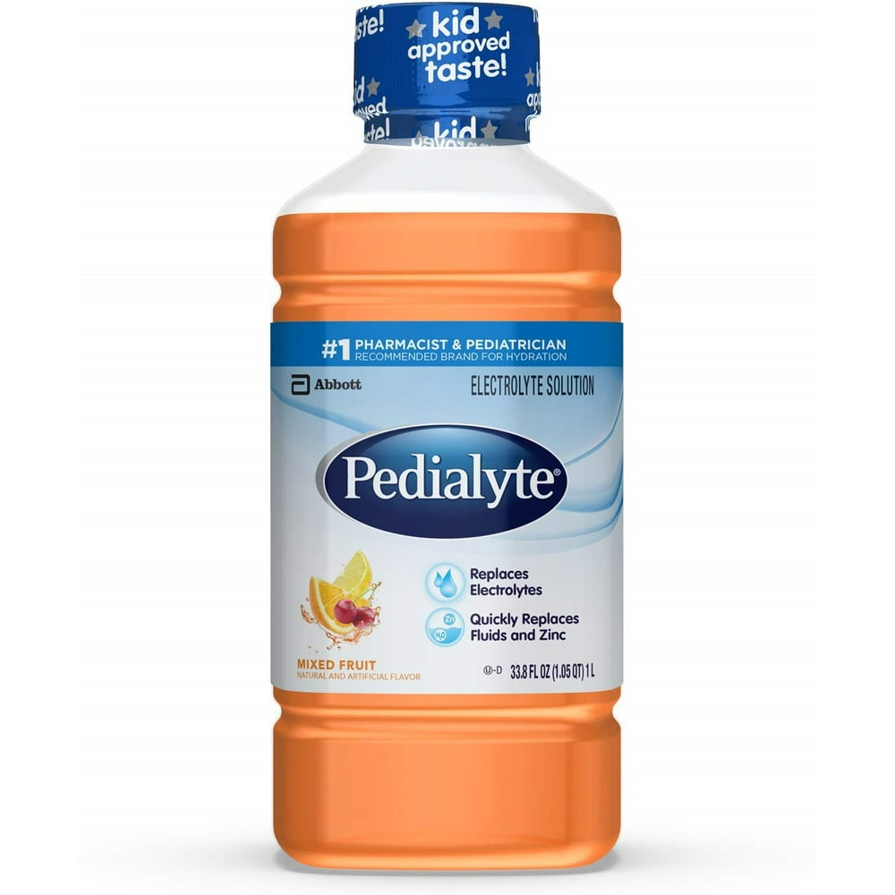 Pedialyte Electrolyte Solution, Hydration Drink, Mixed Fruit, 1.1QT (33