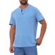 thumbnail image 4 of Camisetas Henley para hombres INSPIRE CHIC, casuales de verano, de manga corta, con botones, camiseta básica L azul claro, 4 of 6